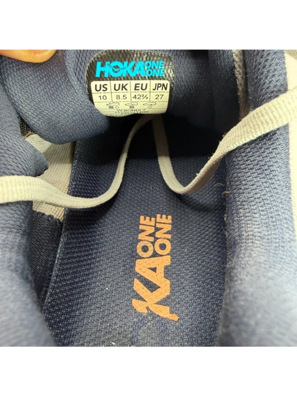 Hoka One One W Bondi 7 Shoes Women Size 10 Gray Blue Running Cushioned - Picture 8 of 10
